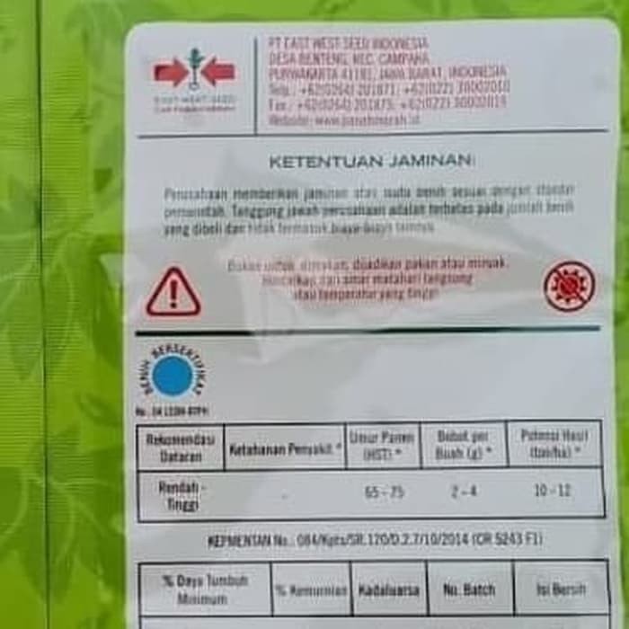

Terlaris Benih cabe rawit DEWATA 43 F1 2.250 butir benih cabe rawit putih Limited