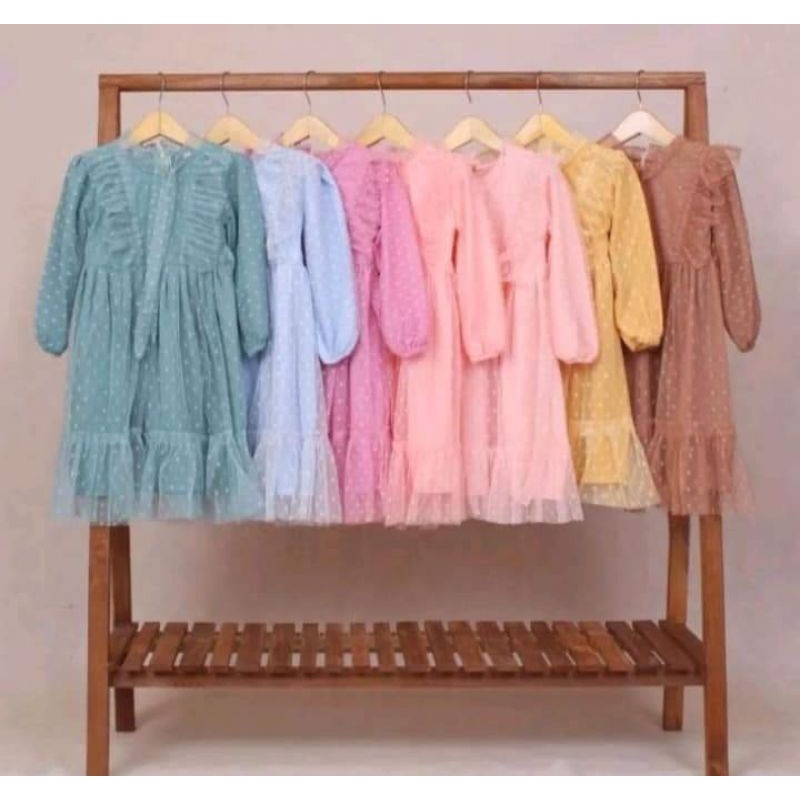 Gamis tutu anak/Gamis tile dot anak terbaru size SML