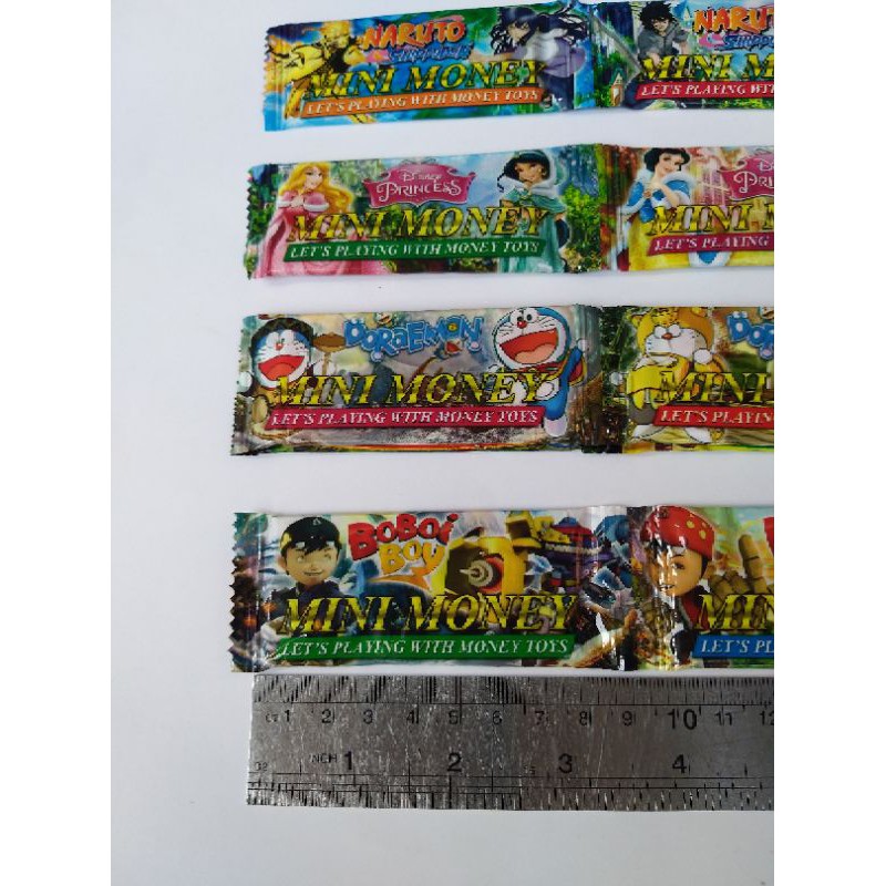 Mainan Uang Uangan Mini Money Toys Doraemon Princess Naruto Boboiboy Lucu Murah