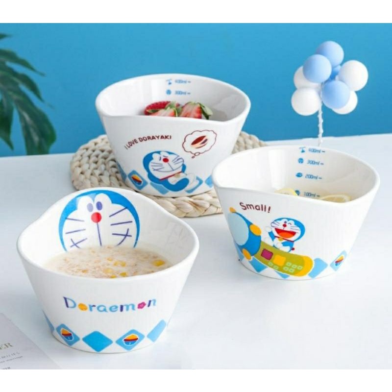 Mangkok Keramik Doraemon Tutup Kaca Panci Keramik Wadah Sup Obat Cina Kuah Tempat Makan Ceramic Soup Bowl Pan