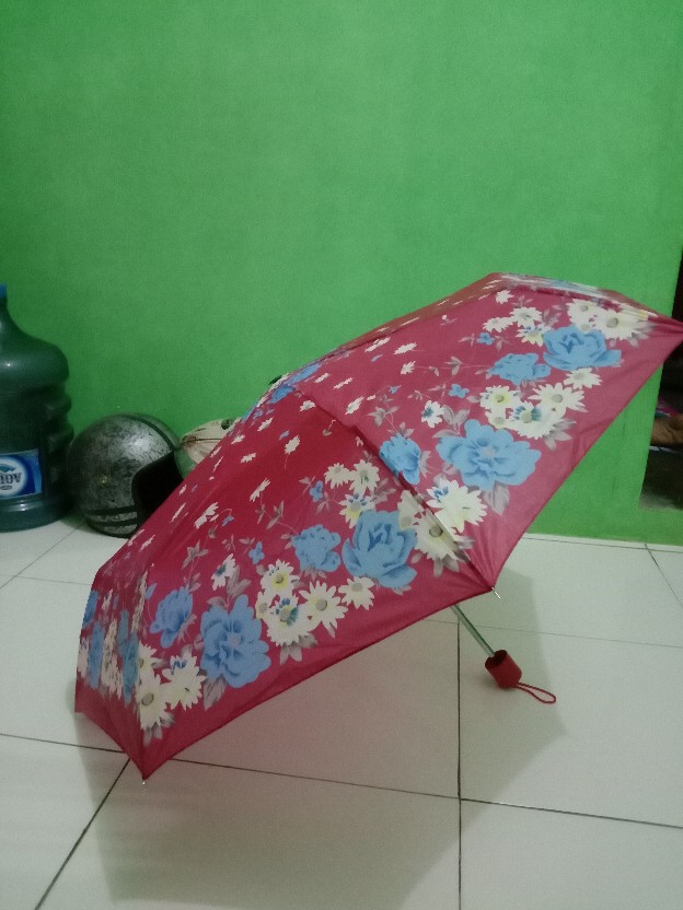 Payung Lipat 3 Kembang Murah Motif Bunga Lucu Cakep Merk Nagoya Fujisan