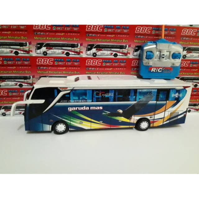 Miniatur bus RC Garuda Mas DETIL RAPIH FULL TELOLET FULL STROBO FULL LED