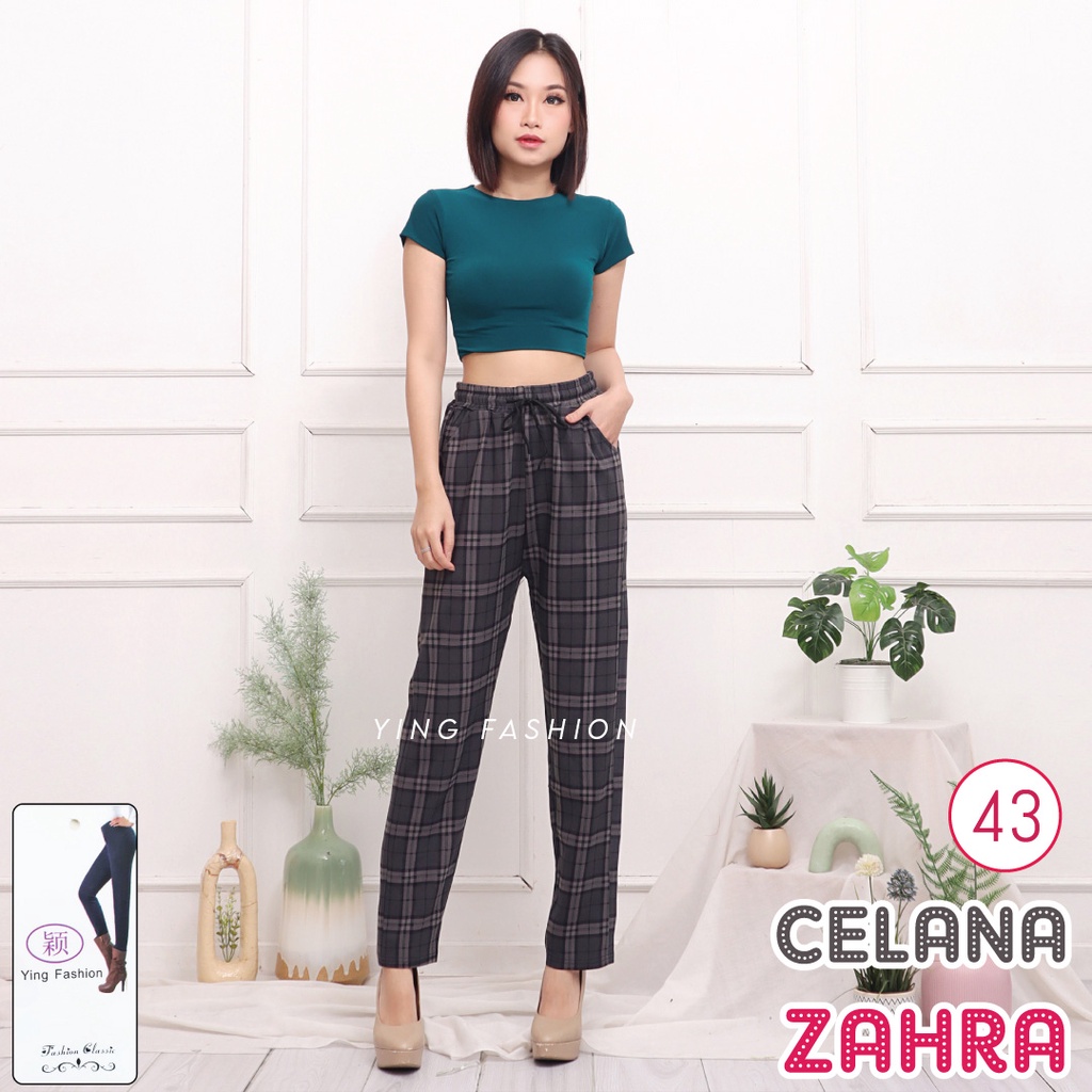 CELANA YING # 43 / CELANA FASHION WANITA / TARTAN PANTS / CELANA IMPOR WANITA / CELANA KOTAK WANITA / CELANA YING FASHION