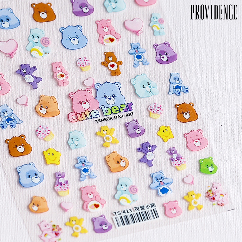 Providence Nail Embossed Decals Bear Shape 5D Effect Ultra Thin Japanese 5D Thin Tough Nail Stickers for Women