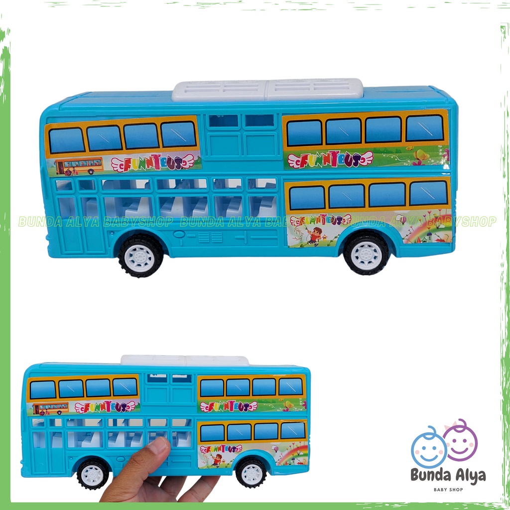 Mainan Anak Mobil Bus Tingkat Mainan Mobil Pull Back Mainan Edukasi Bus Tingkat Lucu Tanpa Baterai Mainan Mobil SNI