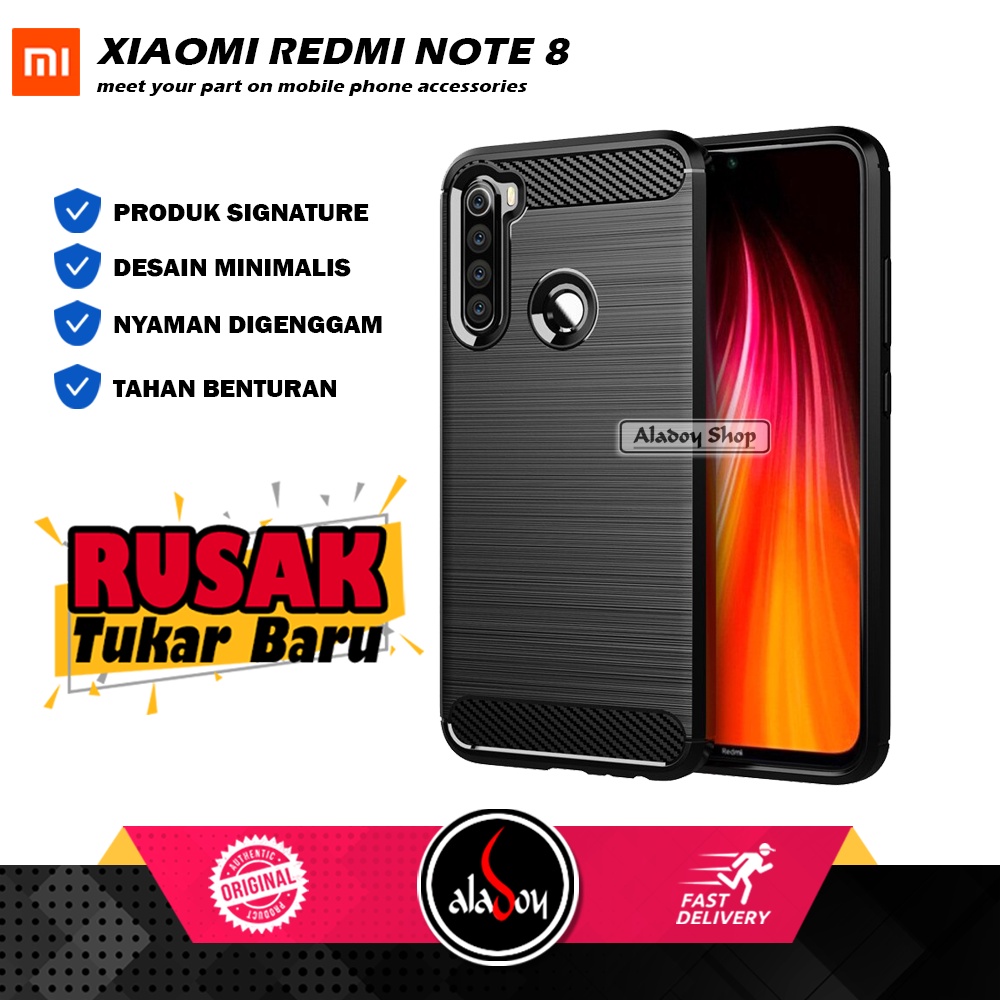 Case Xiaomi Redmi Note 8 Ultra Slim Ipaky Carbon Fiber Premium Softcase Casing HP