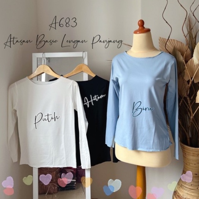 A683 • Atasan Basic Lengan Panjang Import