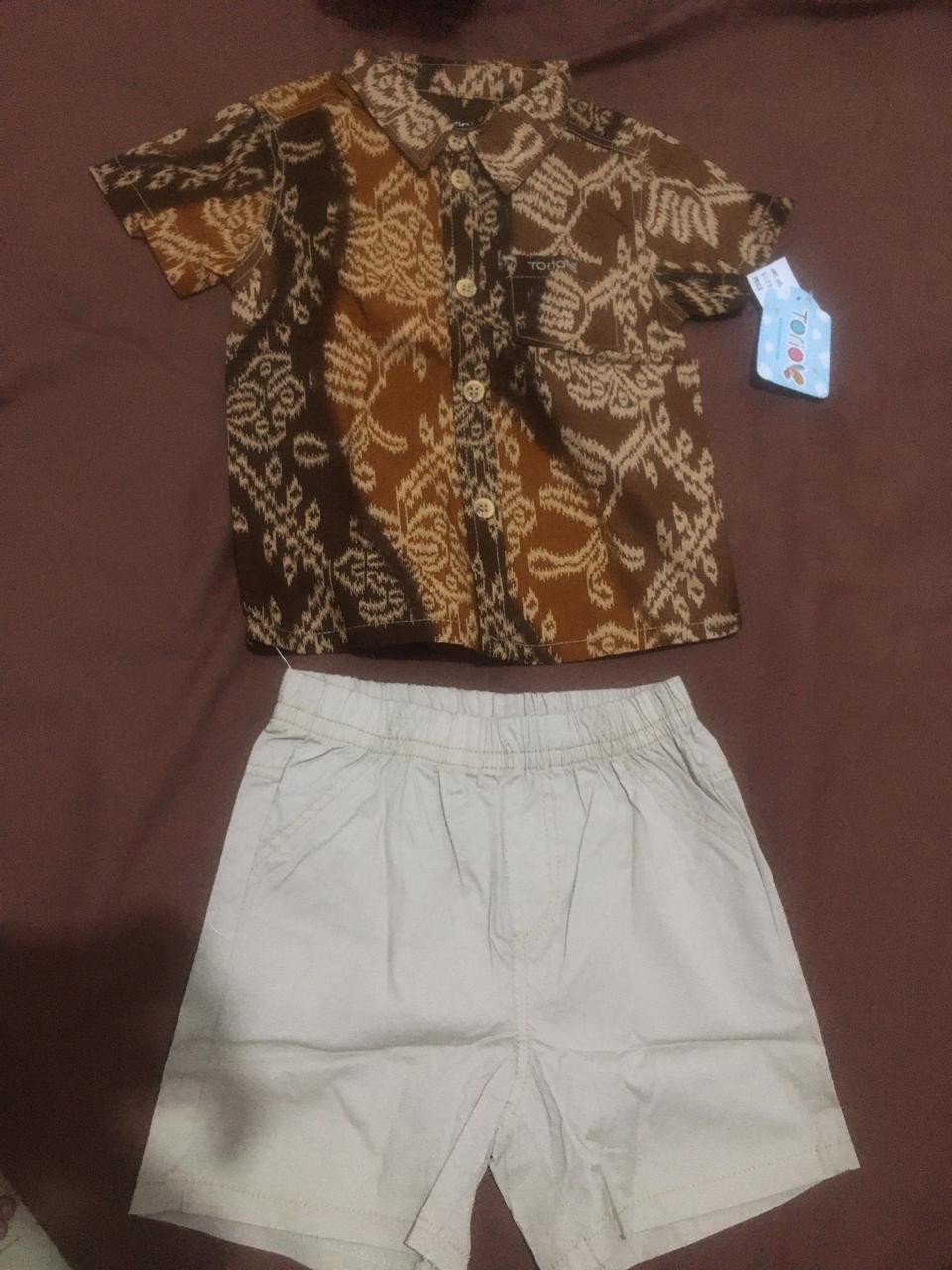 Torio Smart Casual Gold Batik Set - Baju Setelan Anak Laki-laki - Baju Setelan Batik Anak Laki-laki
