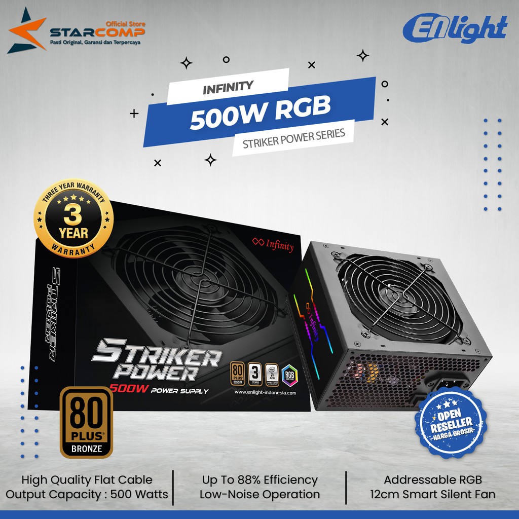 Jual Psu Infinity Striker Power W Rgb Plus Bronze Indonesia Shopee