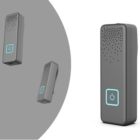 Air Purifier Clip On Collar Negative ION Generator Pembasmi Virus - Abu-abu