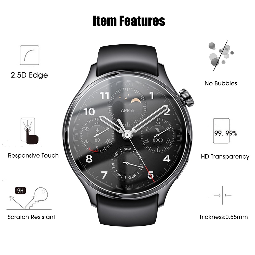 Pelindung Layar Tempered Glass Full HD Anti Gores Ultra Tipis Untuk Smartwatch Xiaomi Watch S1 Pro