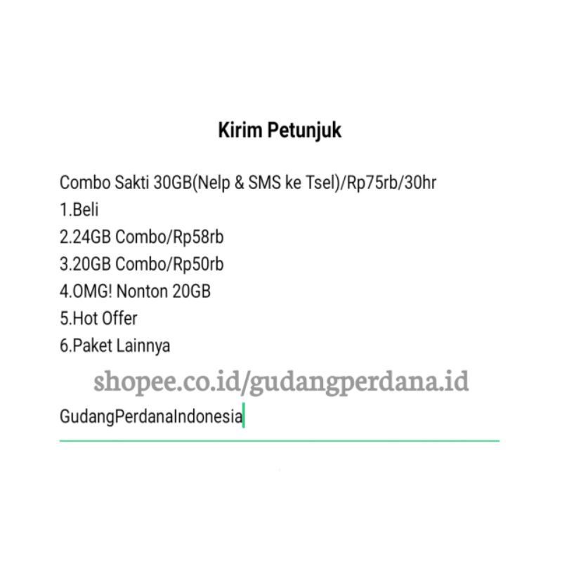 Kartu Sakti Telkomsel 30GB 75K Combo Sakti Simpati As Loop | Paket Internet Nelpon SMS murah
