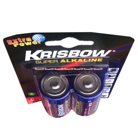 Krisbow Super Baterai Bettery Ukuran C Batre Isi 2