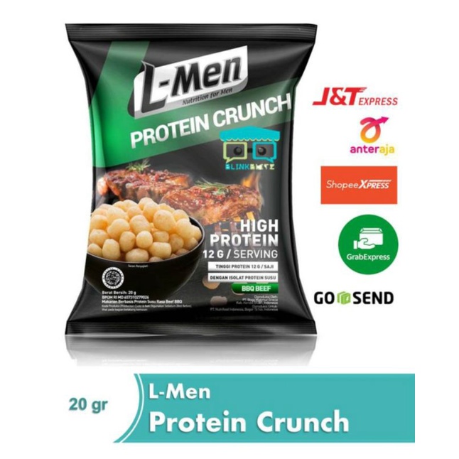 L-Men PROTEIN CRUNCH BBQ Beef 20 gr Snack Diet Fitness High Protein Lmen