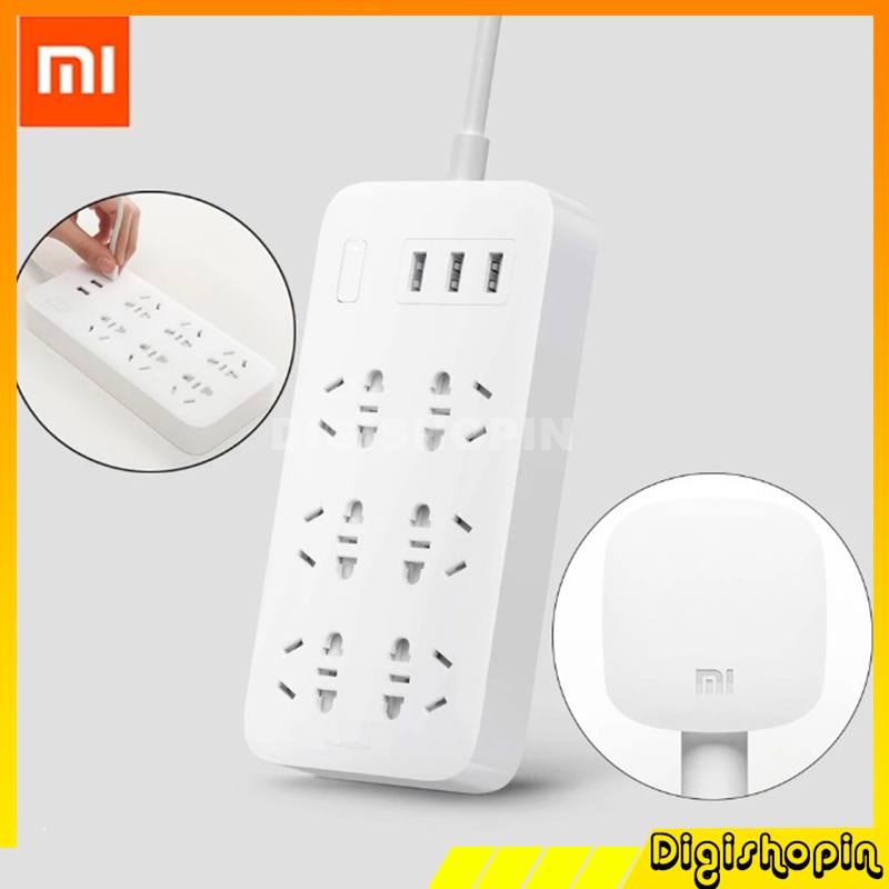 ORIGINAL Stop Kontak Xiaomi Mi Smart Power Strip 3Plug 2 USB A Port 1 USB C Port Terminal Colokan Listrik Xiaomi