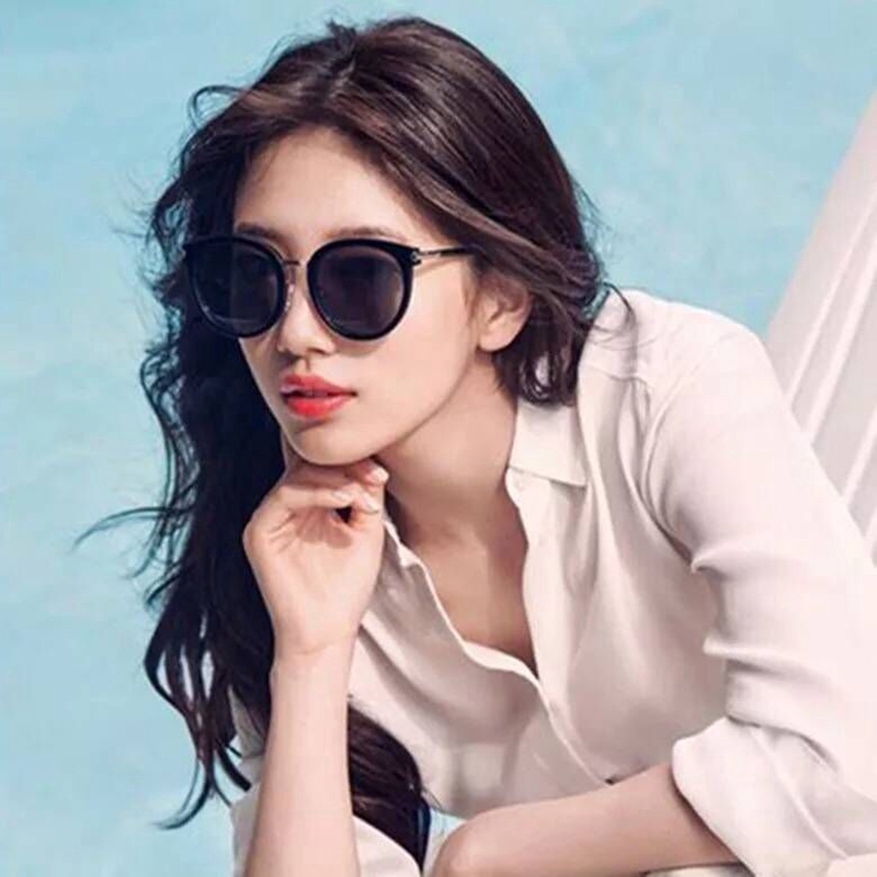 (YUZHU) Bayar di Tempat Korean Fashion Mata Kucing Wanita Kacamata Hitam Bulat Sunglasses