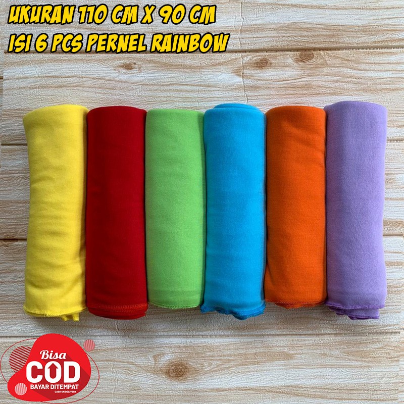 Almeera Baby - 6 PCS Pernel Bayi Baru Lahir Pernel Rainbow Ukuran 110cm x 90cm