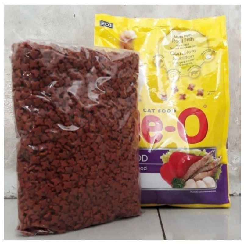 Makanan Kucing Meo Seafood Repack 1kg / Meo Adult Cat food / Dry food