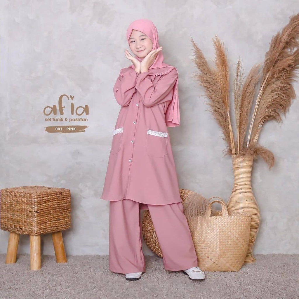 AFIA SET KIDS KF KATUN RAYON MIX WOLFICE 9_11 TAHUN LD 88 CM PB 80 CM PC 85 CM DAPAT ATASAN + CELANA + PASHTAN BAJU KIDS 2022