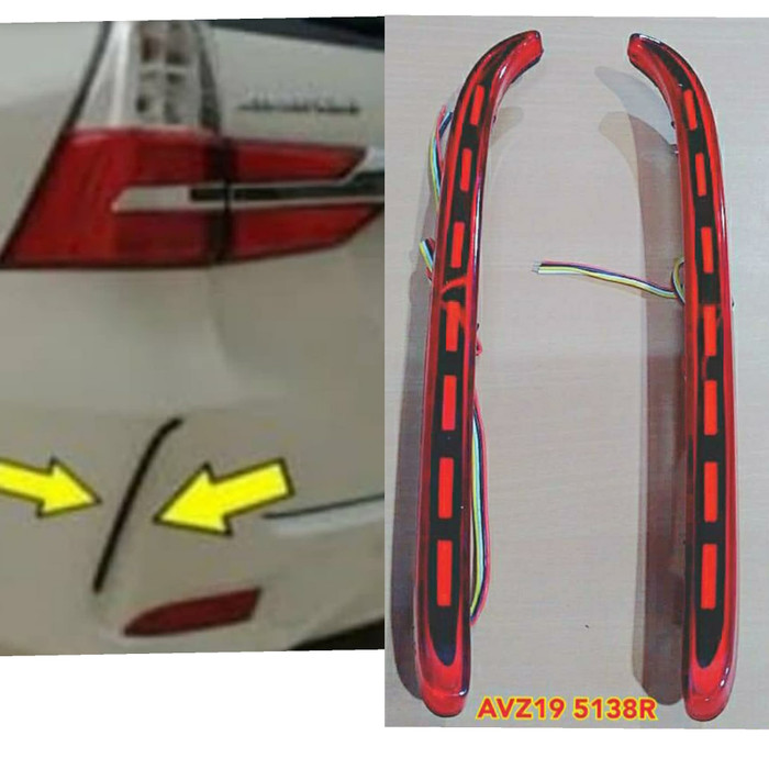 Lampu reflektor bumper belakang TOYOTA NEW AVANZA / XENIA 2019 2020 2021 running model TEGAK mata kucing