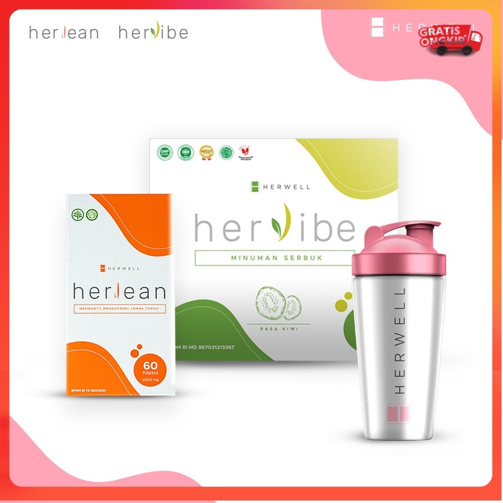 Herwell - Hervibe + Herlean - Bundling 2 Pcs BPOM HALAL HERWEL ORI ORIGINAL OFFICIAL STORE DIET PELANGSING