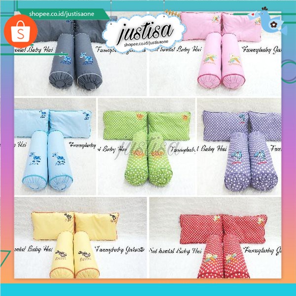 Promo !! SALE Bantal Guling Bayi Set BABY HAI - Full Print