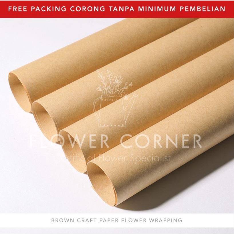 

5 LEMBAR Brown Craft Paper Flower Wrapping Kertas Kraft Buket Bunga (FW002)