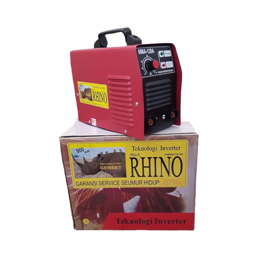 Mesin Las Listrik Rhino120A / Trafo Las Inverter 900 Watt Rhino Merah 120 A / MMA 120 Merah