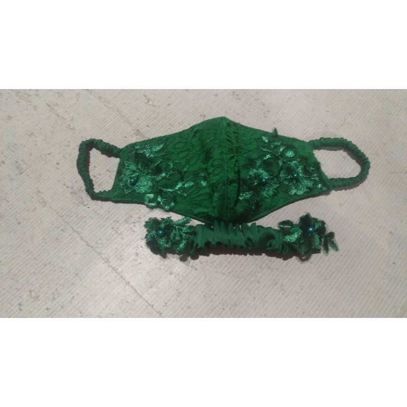 Masker Cantik Kain Warna Hijau