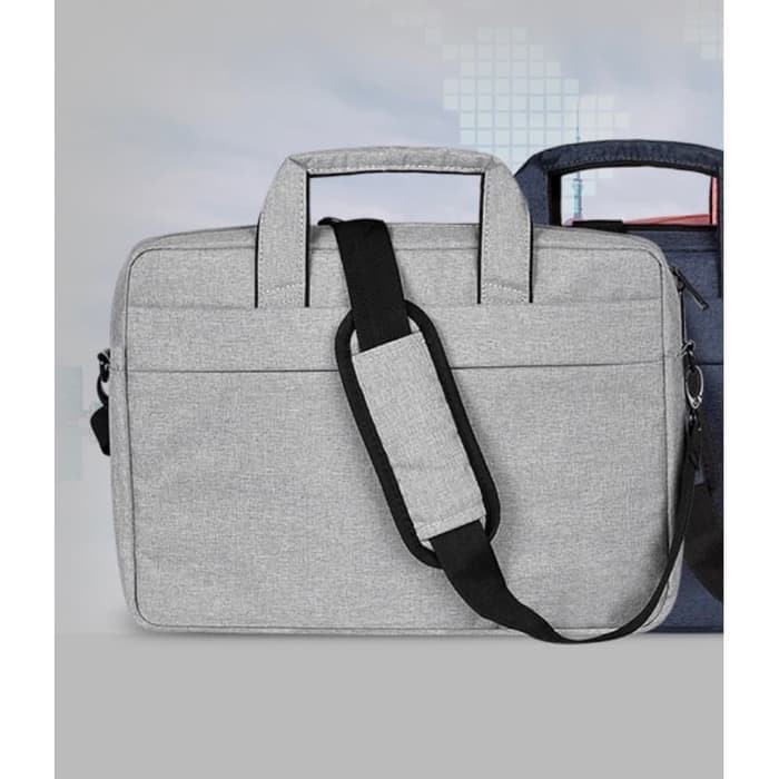 Tas Laptop 14 inch Softcase Handbag Jinjing Slempang Waterproof - Grey