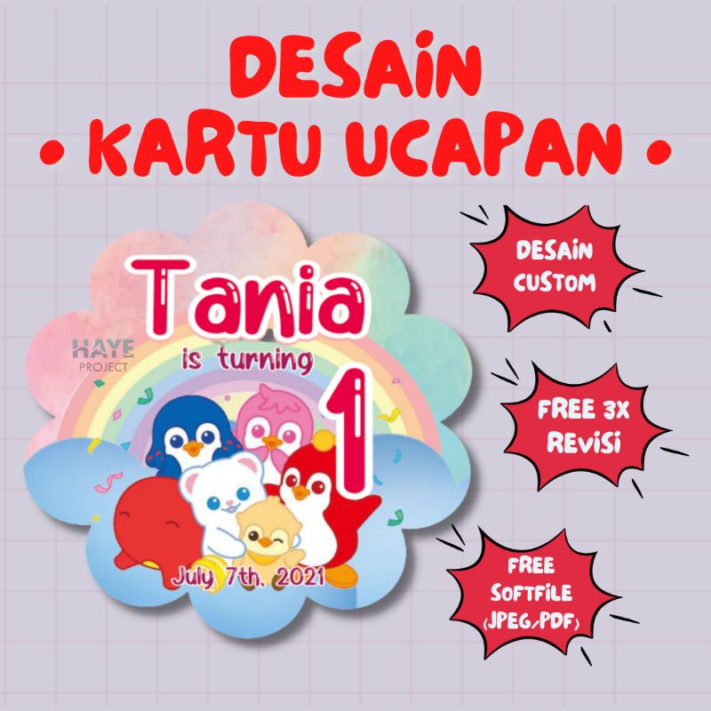 DESAIN CUSTOM BIRTHDAY CARD, WEDDING CARD