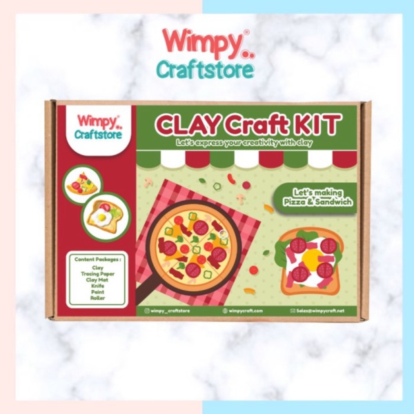 

Wimpy Clay Craft KIT 2D Paper Clay Art Set Paket Kerajinan Tangan Work - Pizza Sandwich Berkualitas