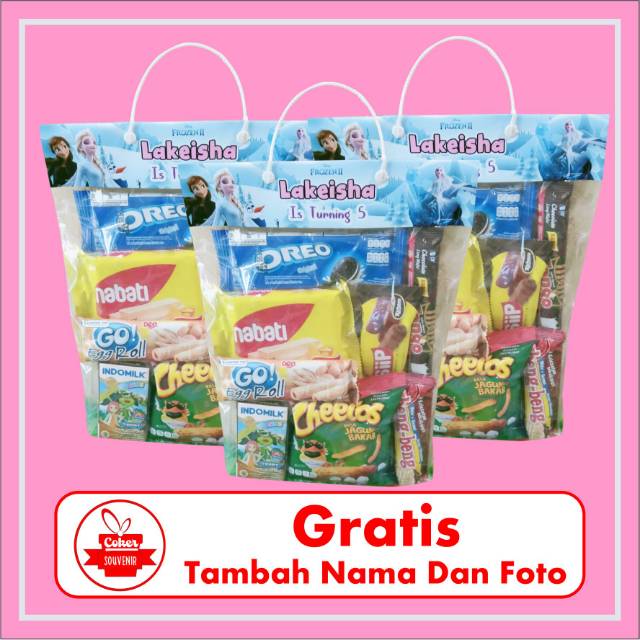 

Label snack ultah / bingkisan free plastik / plastik snack ulang tahun