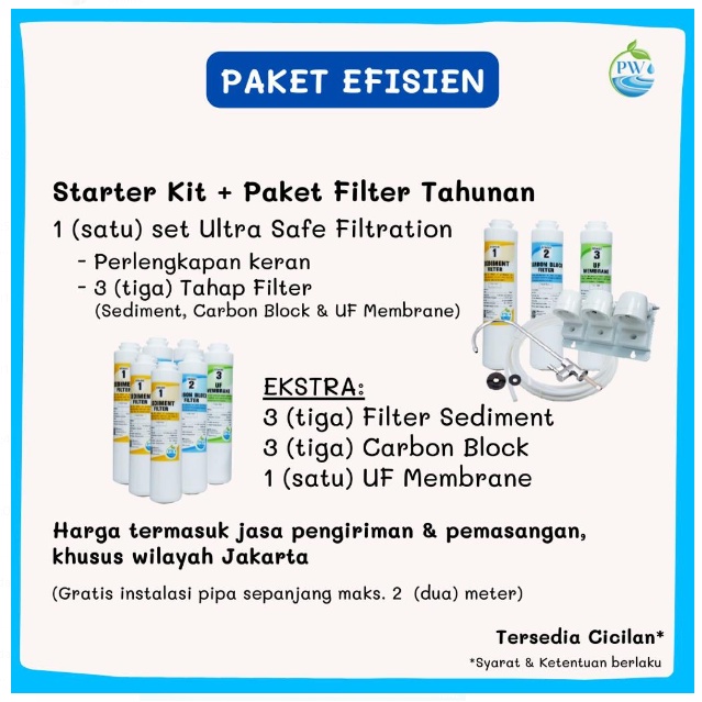 Air Minum Bersih Tanpa Galon Ultra Safe Filtration (Paket Tahunan)