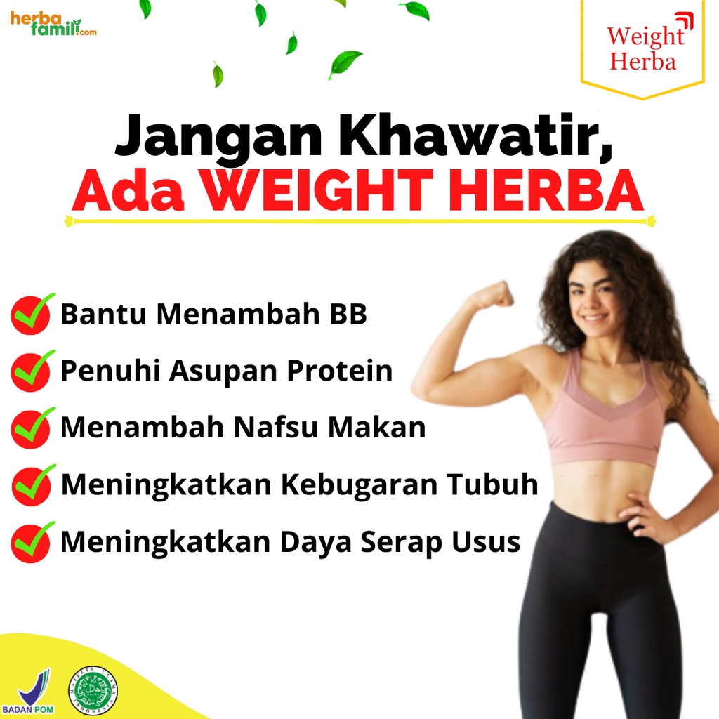 Weight Herba - 100% Original Susu Penggemuk Penambah Berat Badan &amp; Nafsu Makan Tingkatkan Kalori Kualitas Tinggi Isi 200gr