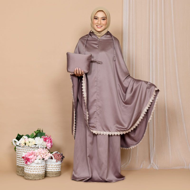 Alesya prayer set | Mukena armani silk 2in1 | mukena renda jumbo (BACA DESKRIPSI)