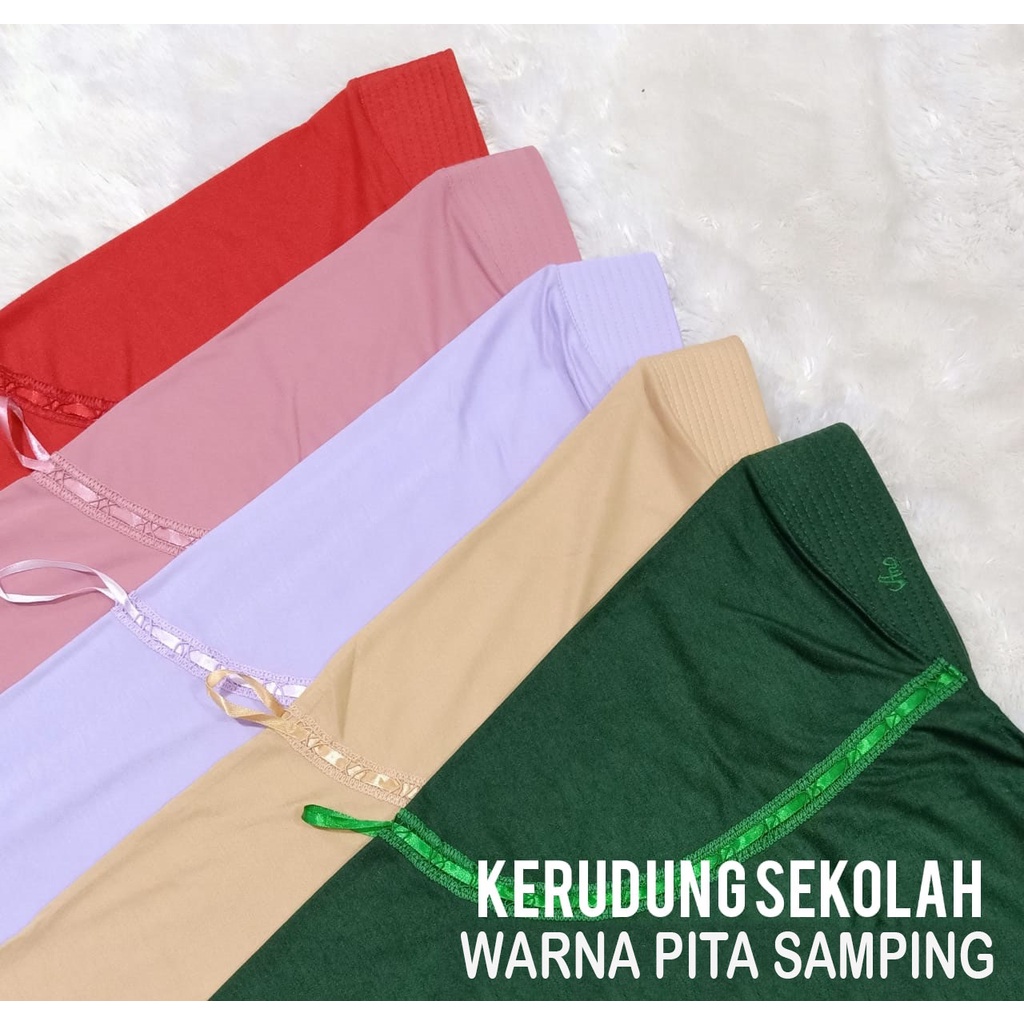 Kerudung Sekolah Serut Samping SIZE S Jilbab Sekolah Anak TK Pasar Hija'b