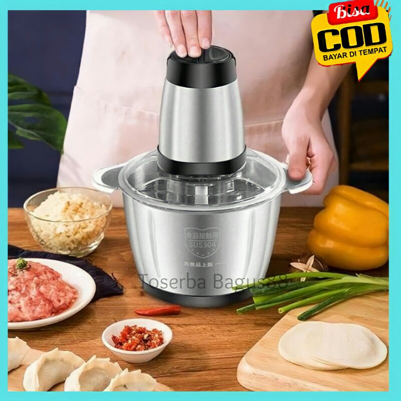 Blender Stainless Daging Belender Daging 2L Choper Serbaguna