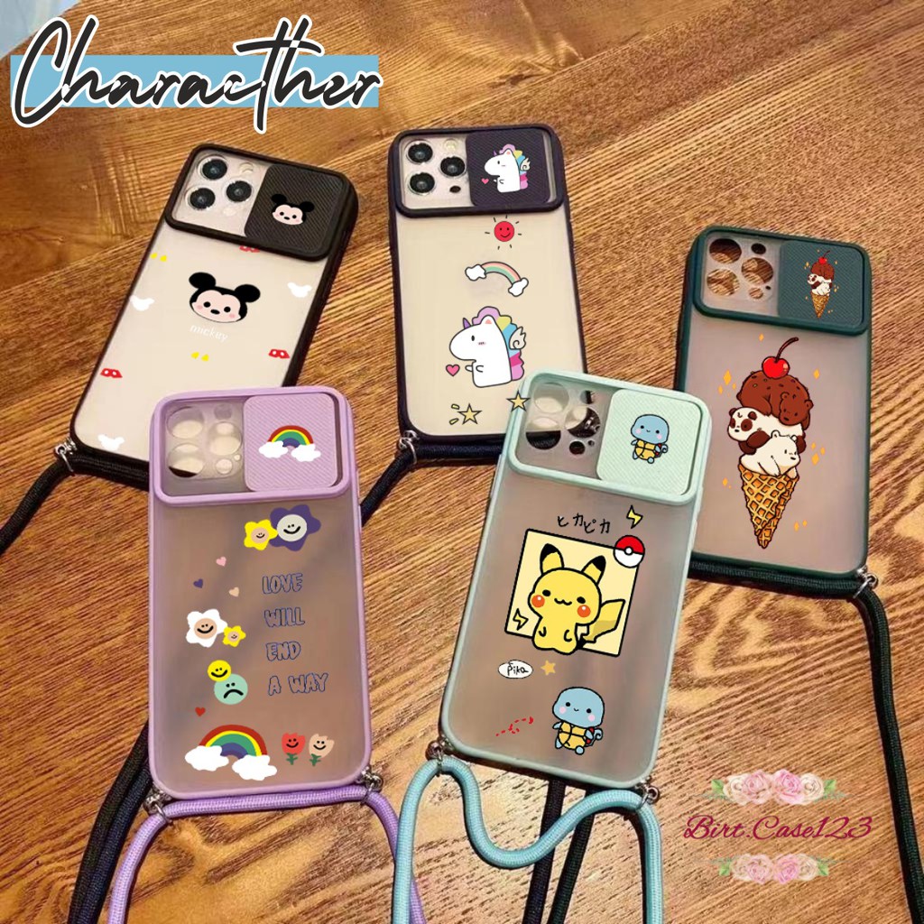 SOFTCASE SLINGCASE SLIDE PELINDUNG KAMERA CHARACTHER SAMSUNG OPPO VIVO REALME IPHONE XIAOMI BC5784