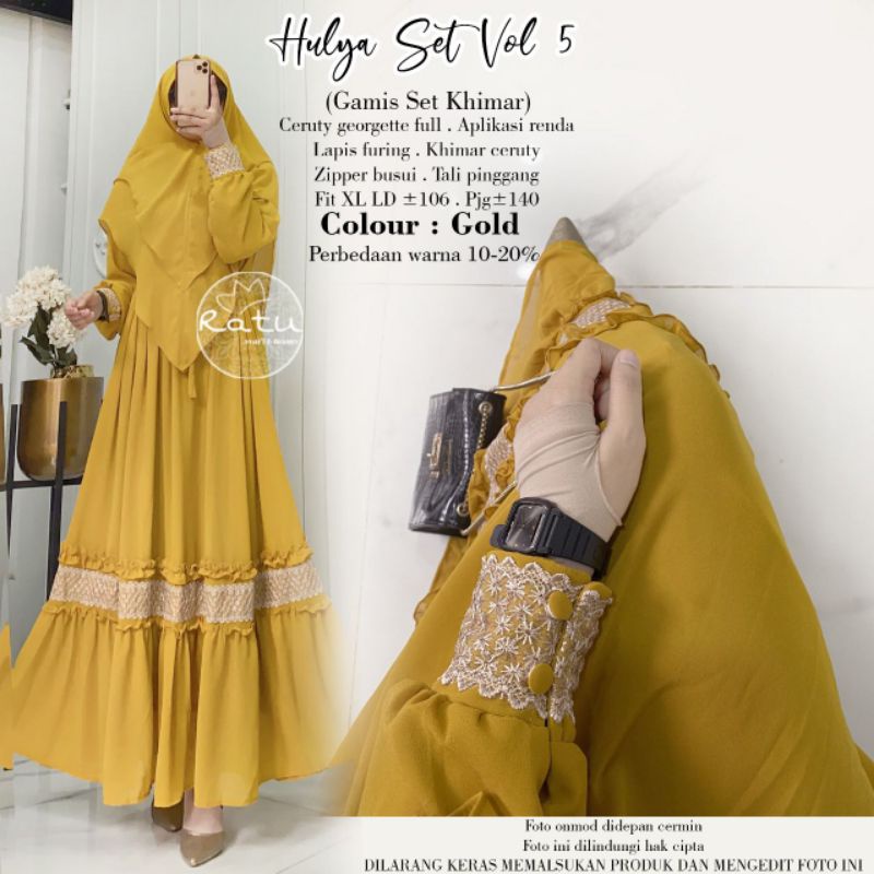 Hulya Vol 5 Gamis Set Khimar by Ratu Mulabees