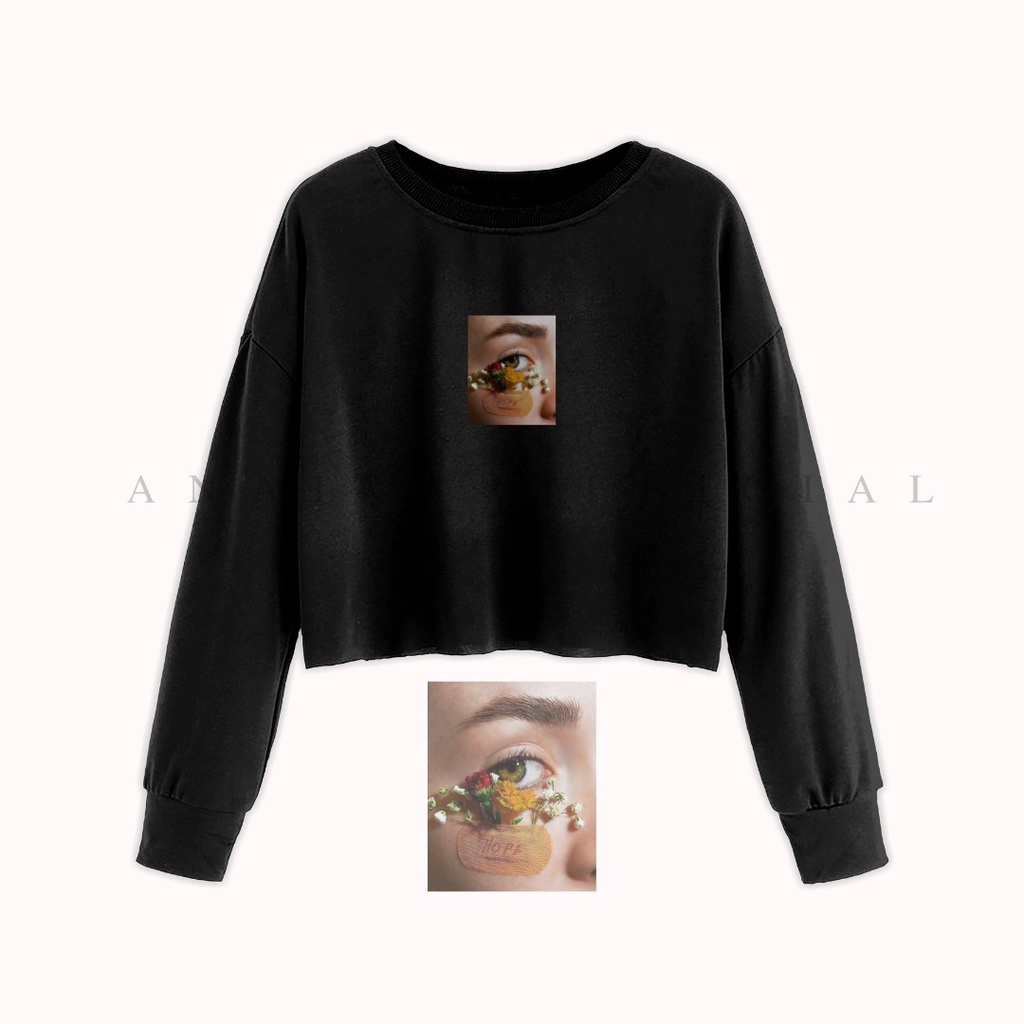 SWEATER CROP EYES GIRL WANITA ANAIRAOFFICIAL