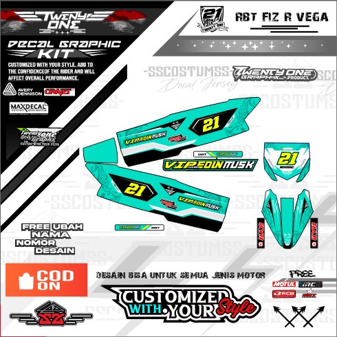 Rbt decal rbt fizr vglama22 stiker⭐JUPITER VEGA NEW motor trail REVO full body dekal
bebek std rbt g