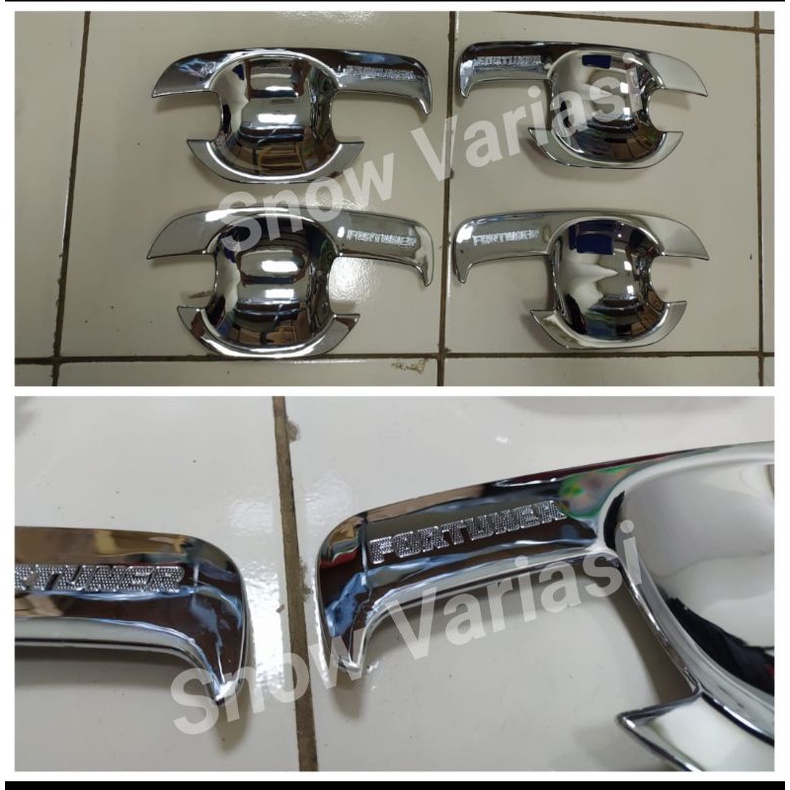 Outer mangkok cover pintu fortuner 2004 sd 2015 chrome embos