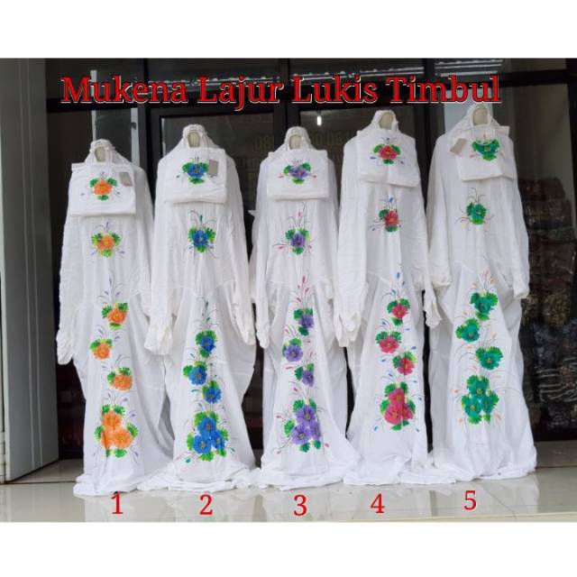 Mukena Batik Dewasa Lajuran Motif Lukis Timbul rayon super