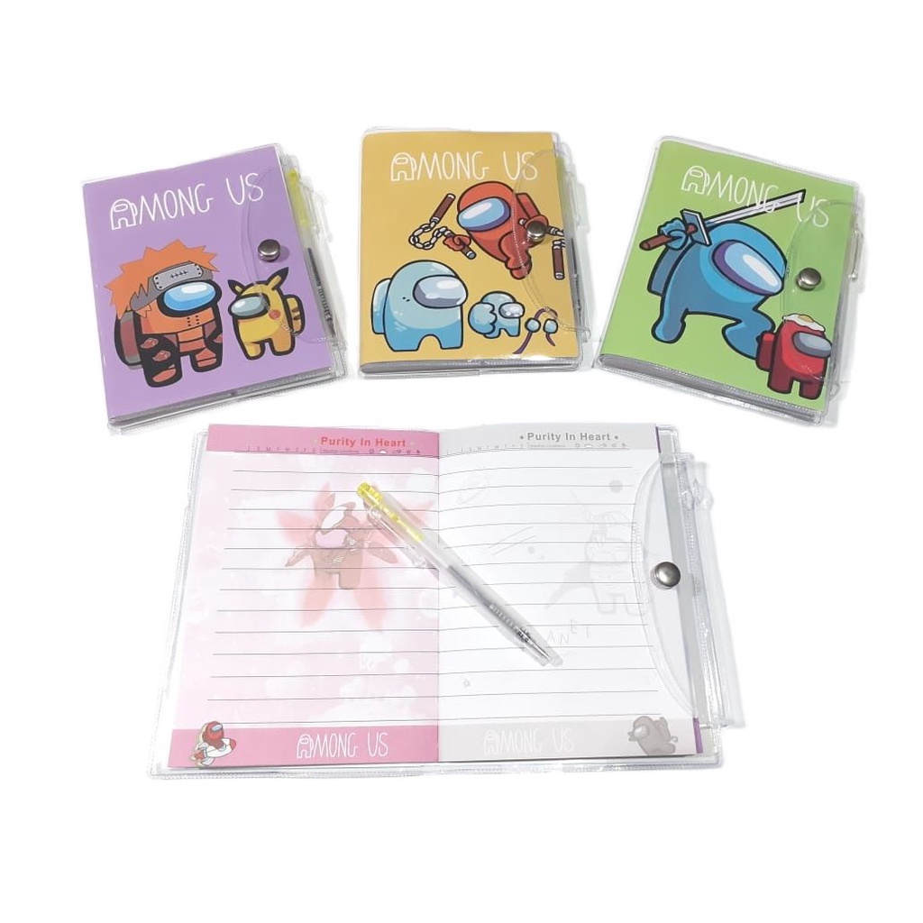 

LJK SHOP - Buku Diary Notes 503754 AMOUNG US AGENDA Kancing A6 (110 halaman) FREE Pulpen Bolpen Pen