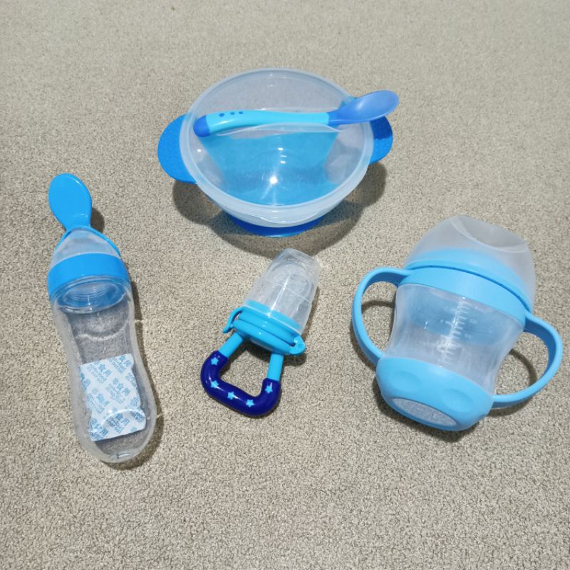 Paket Peralatan makan Mpasi Bayi Mangkok sendok Baby feeder botol spout