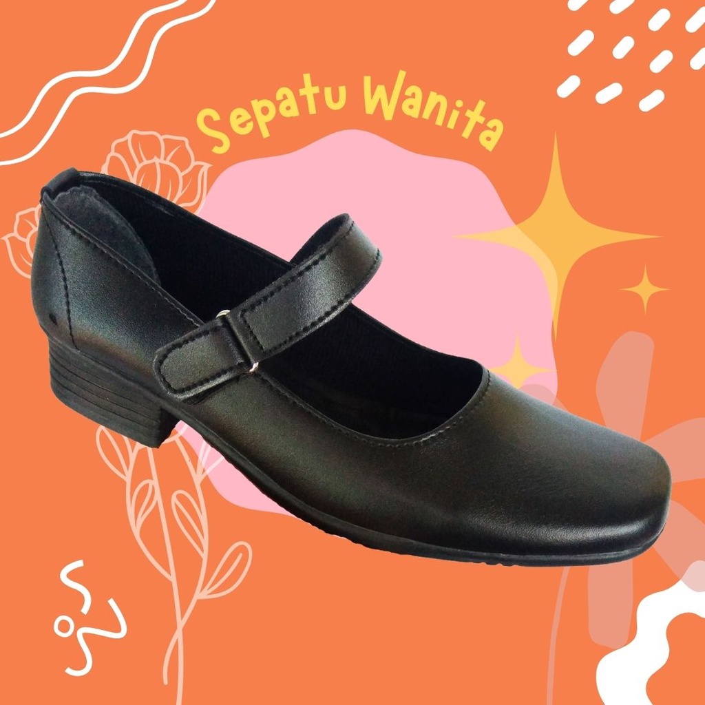 Sepatu pantofel wanita pantopel cewek fantofel paskibra warna hitam