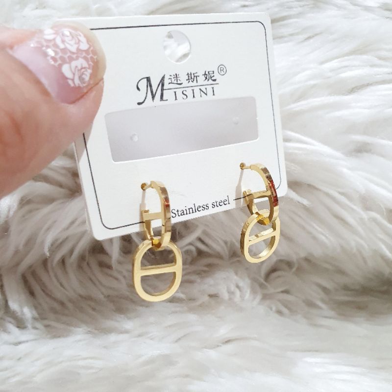 Anting Titanium Asli Anting Premium Quality Anti Karat Anti Alergi mirip emas asli Earring Stainless steel ori AT59