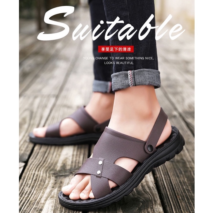 TBIG [COD] Sandal 2068 Sandal Pria Import Santai Casual Bahan Karet