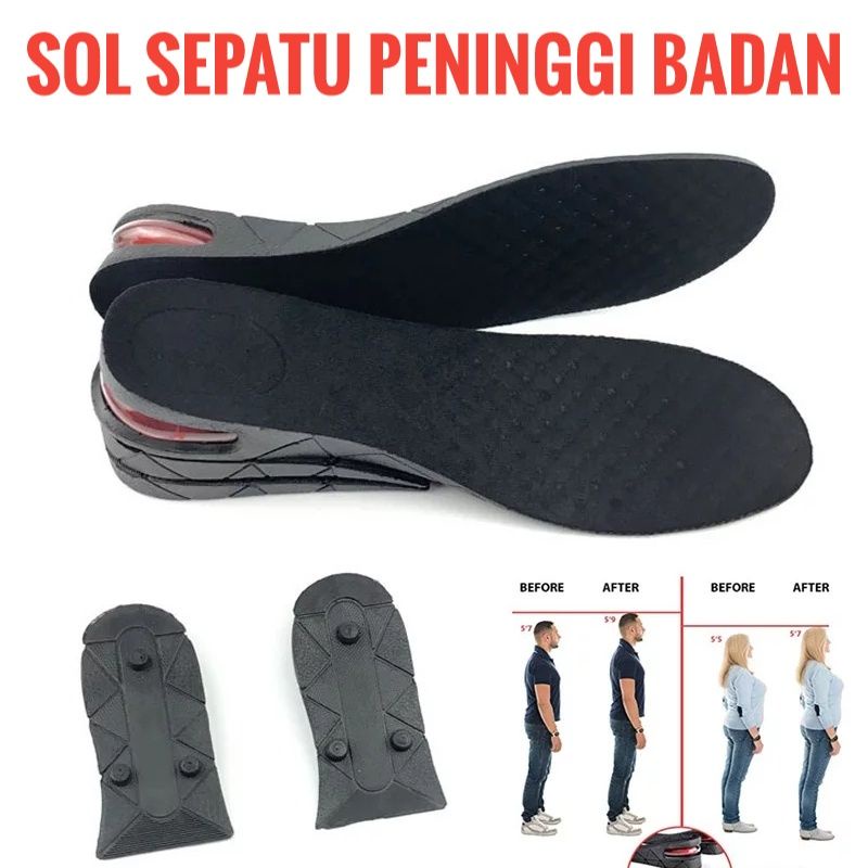 SOL SEPATU PENAMBAH TINGGI BADAN INSTAN INSOLE PENINGGI INSTANT SHOE LIFTS UP TO 7CM